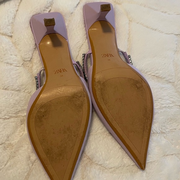 ❌⭕️SOLD ⭕️❌ Zara puprle lilac kitten heels sparkly - Picture 10 of 12